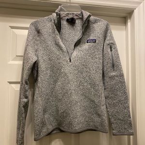 Women’s Patagonia Better Sweater 1/4 Zip Birch White Fleece Pullover sz Medium